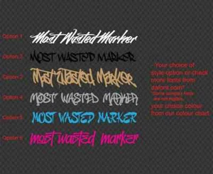 Graffiti Name Words Car Bike Boat Wall Door Shop Sticker Custom Decal 5~200cm - Picture 1 of 3