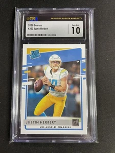 Donruss Football 2020 clasificación novato #303 Justin Herbert CSG 10 gemas como nuevo  - Imagen 1 de 3
