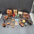 LOT of Vintage Dollhouse Miniatures Furniture Accessories Mixed Materials Sizes