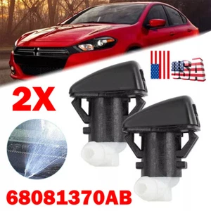 Pair Left Right Windshield Washer Wiper Nozzle For Dodge Dart 2013 2014 2015 HOT - Picture 1 of 9