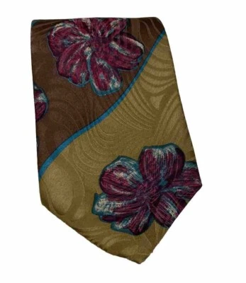 Винтажный галстук Enrico Coveri 100% шелк сделано в Италии ширина 3,5 дюйма с бирками новый из старых запасов - Изображение 1 из 4