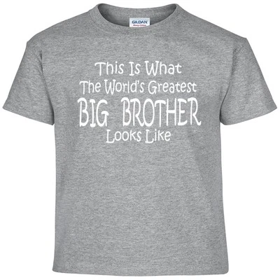 Worlds Greatest BIG BROTHER T Shirt Boys Youth Kids and Adult Tee T Shirt - Image 1 of 3