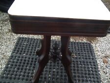 mahogany faux marble top end table