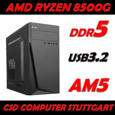 AMD AM5 KOMPLETT-PC: RYZEN 5 8500G 6x 5,0GHz 32GB 960GB WINDOWS 11 PRO TPM2.0 - Bild 1 von 4