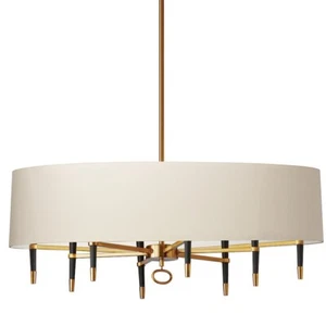 Dainolite 8 Light Chandelier with Cream Shade, Vintage Bronze - LAN-408HC-VB-CRM - Picture 1 of 1