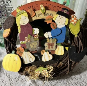 Fall Wreath, Welcome Wreath, Fall Decor, Happy Fall Decor, Thanksgiving Wreath - Picture 1 of 11