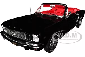 Ford Mustang 1964 1/2 convertible Raven negro 1/18 diecast por Auto World AMM1312 - Imagen 1 de 7