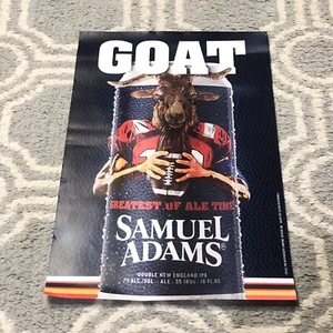 Tom Brady GOAT Samuel Adams Poster Beer 2022 Rare Promo Patriots Boston IPA - Picture 1 of 8