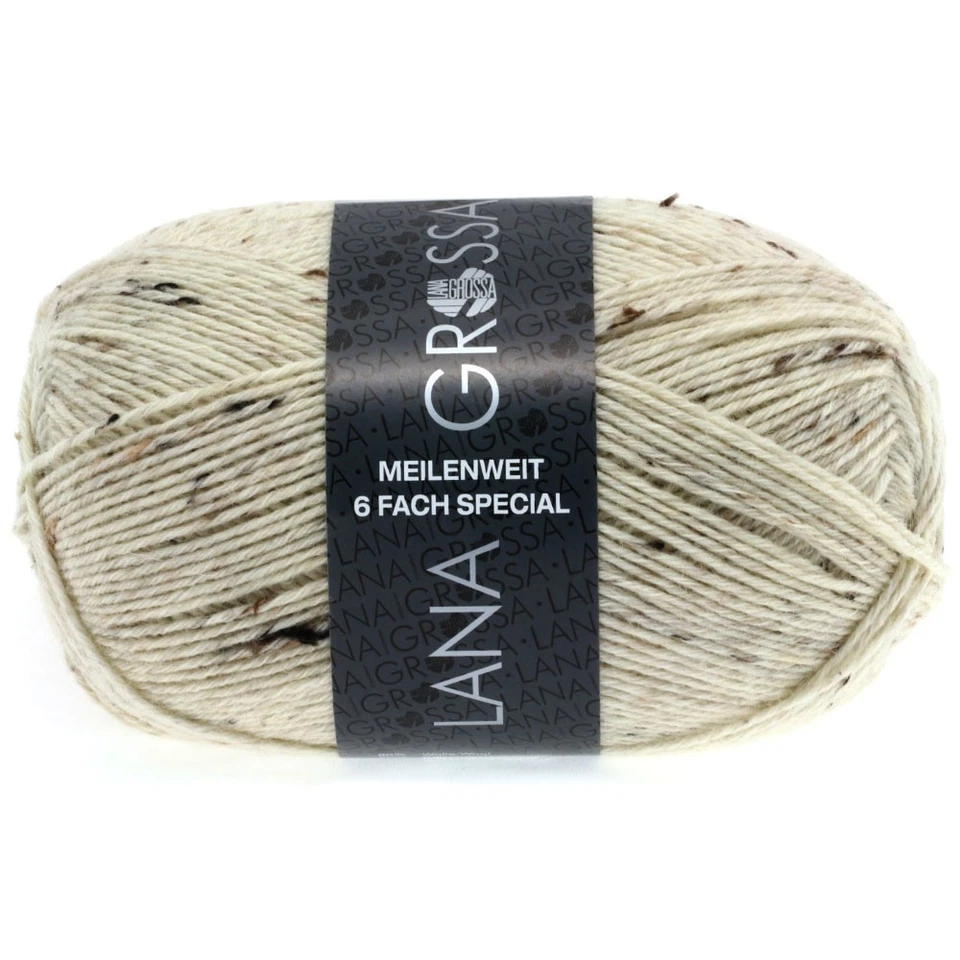 Wolle Kreativ! Lana Grossa - Meilenweit 6-fach 150 Tweed - Fb. 8817 natur 150 g - Bild 1 von 1