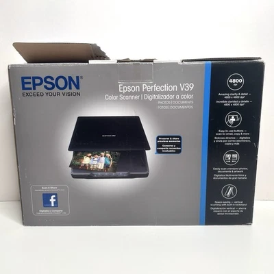 Epson Perfection V39 Color Photo & Document Scanner 4800 DPI - New, Open Box - Image 1 of 3