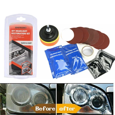 Pro Car Headlight Lens Polishing Cleaner Cleaning Tool Restoration Repair Kit US - Изображение 1 из 4