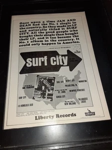 Jan & Dean Surf City Rare Original Promo Poster Ad Framed! - Picture 1 of 1