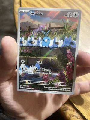 Swablu 213/182 Sv04: Paradox Rift Illustration Rare Holo Pokemon Trading Card - Image 1 of 4