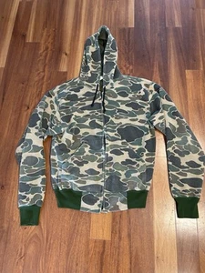 Sudadera con Capucha Vintage Ace Sportswear Forrada Térmica Pato Camuflaje Cremallera Hecha en EE. UU. Mediana - Imagen 1 de 8