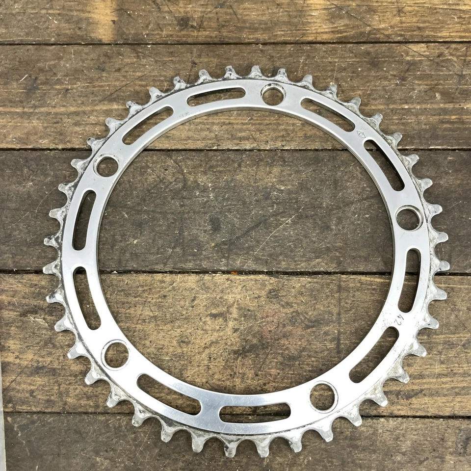 Vintage Camapgnolo Record Chainring 42 42t 144 BCD No Stamp 5-Bolt C Italy - Image 1 of 4