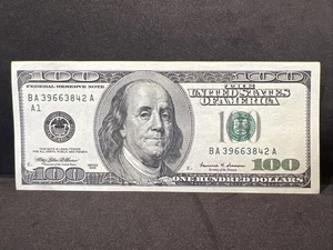 Series 1999 ~ US One Hundred Dollar Bill $100 ~ Boston ~ BA 39663842 A - Picture 1 of 4