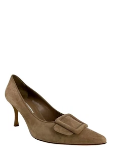 Manolo Blahnik Suede Buckle Pumps Size 10 - Picture 1 of 6