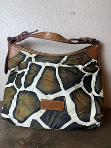Dooney & Bourke Giraffe Print Canvas & Leather Trim Hobo Bag - Picture 1 of 11