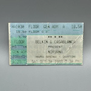 OCT 30, 1993 NIRVANA HALLOWEEN EVE VINTAGE CONCERT TICKET STUB HARA ARENA OHIO - Picture 1 of 2