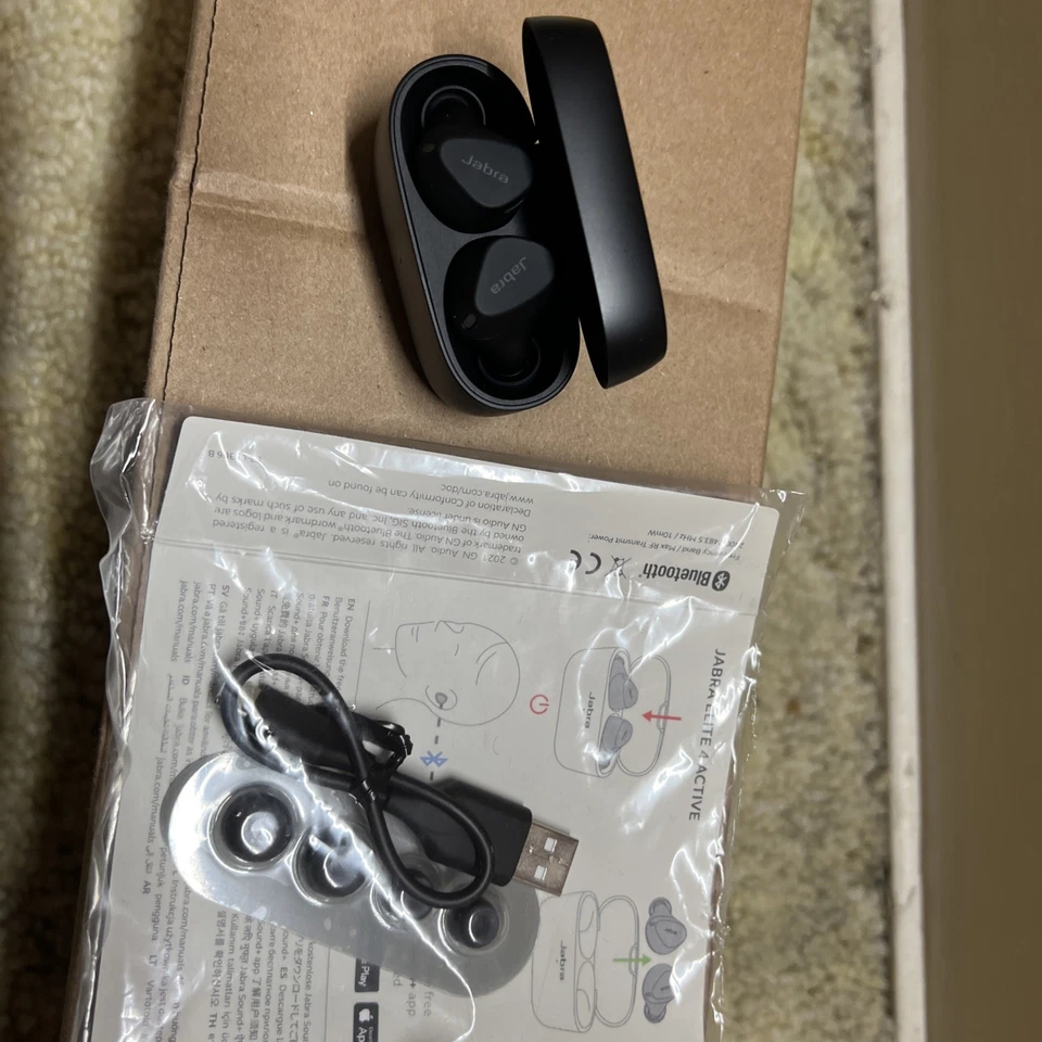 Jabra Elite 4 Active True Wireless Noise Cancelling In-Ear Headphones - Black - Image 1 of 1