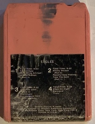 Eagles Self-titled 8 track tape Pink 1972 Asylum TP 5054 Play Tested Working - Image 1 of 4