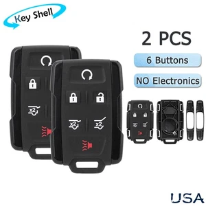 2 For 2015 2016 2017 2018 2019 2020 GMC Yukon Remote Key Fob Shell Case 6 Button - Picture 1 of 6