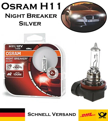 2x Osram H11 55W 12V 64211NBS-HCB Night Breaker Silver Scheinwerfer Ersatz Lampe - Bild 1 von 4