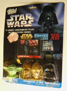 Star Wars 4 Candy Containers & Collectors cards set of 10 TOPPS 1997 mint rare! - Picture 1 of 7