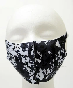 Face Mask Reusable Washable Mouth Mask Black and White Camouflage Print Fashion  - Picture 1 of 4