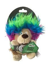 goDog Crazy Hair Hedgehog Silent Squeak Plush Dog Toy