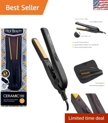 Plancha plana de cerámica compacta de 1/2" con bolsa de viaje - Calentamiento rápido y control de frizz Foto 1 de 4