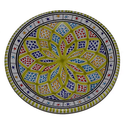 Orientalischer Keramik-Teller Handbemalt Deko Mediterran Kunsthandwerk Ø 25 cm - Bild 1 von 2