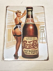 Metal Sign Pin Up Girl Pepsi-Cola  20x30cm  7.8x11.8 inch - Picture 1 of 2