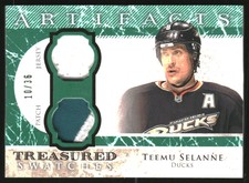 2012-13 Artifacts Treasured Swatches Jerseys Patch Emerald #TS Teemu Selanne/36