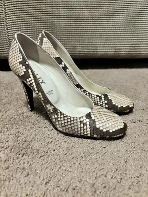 Zapatos de tacón de aguja de piel de serpiente Bally Zerene talla 5,5 EE. UU./36 hechos en Italia Foto 1 de 4