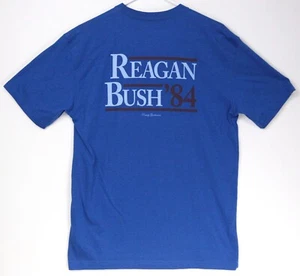 T-shirt Rowdy Gentleman Reagan Bush 84 politica retrò campagna uomo grande blu - Foto 1 di 7