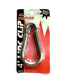 4" Carabiner Clip Stainless Steel Interlocking Snap Heavy Duty All Purpose - Picture 1 of 2