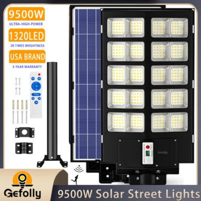 9500W 999999000LM Commercial Super Large Home Solar Street Lights High Intensity - Image 1 of 4
