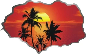 MOTORHOME VINYL GRAPHIC STICKER DECAL CAMPER VAN RV CARAVAN 90 x 70cm PALM TREE - Picture 1 of 1