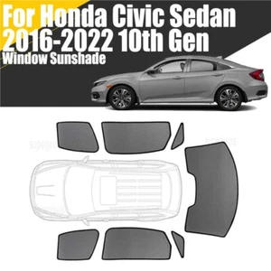 Magnetic Window Sunshade For Honda Civic 2016-2022 Mesh Windshield Frame Curtain - Picture 1 of 14