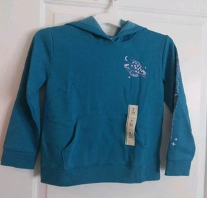 Cat & Jack Mädchen Hoodie blau mit Tasche, Sweatshirt Cosmic Wonder Gr. Medium (8) - Bild 1 von 5