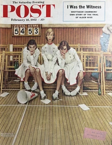 1952 Norman Rockwell Saturday Evening Post Cheer Leaders Original Magazine Cover - Picture 1 of 1