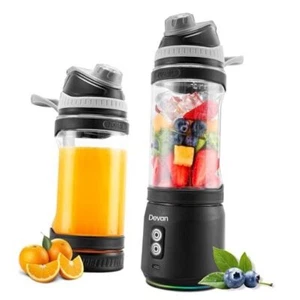 Portable Blender, Anti-Jamming 300 Watt for Shakes and Black Base Grey Lid - Picture 1 of 7