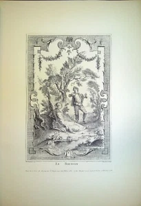 Grabado - El loco de la corte arabesco después de Watteau - Imagen 1 de 3
