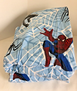 Marvel Spiderman 3 Twin 2-Piece Sheet Set - Fitted and Flat Flannel Sheets - EUC