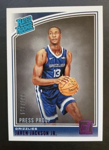2018-19 Donruss Jaren Jackson Jr. Rated Rookie Press Proof Purple 153/199 - Picture 1 of 3