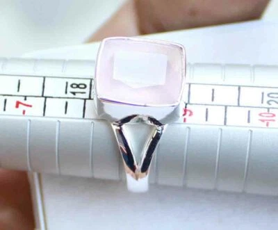 29,90 карата твердое серебро 925 пробы белый розовый кварц ювелирное кольцо нам 8,5 - Изображение 1 из 3