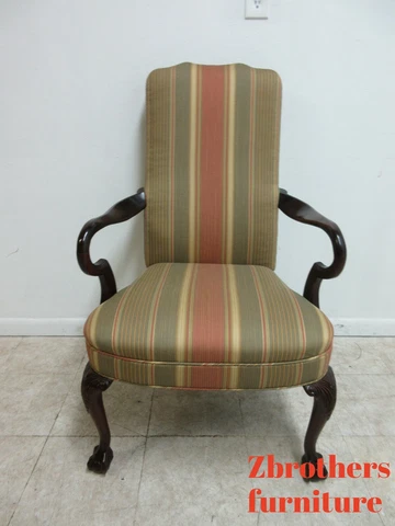 Southwood Chippendale Mahogany Living Room Arm Chair Ball Claw Foot A Cover