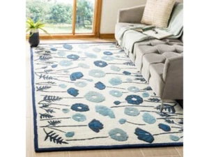 Hand Tufted Rugs | Martha Stewart Rugs 9x12 | 9x13 Area Rugs | Blue Tufted 8x10 - Picture 1 of 7