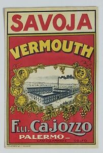 68451 Etichetta Pubblicitaria - Savoja Vermouth - F.lli Cajozzo - Palermo